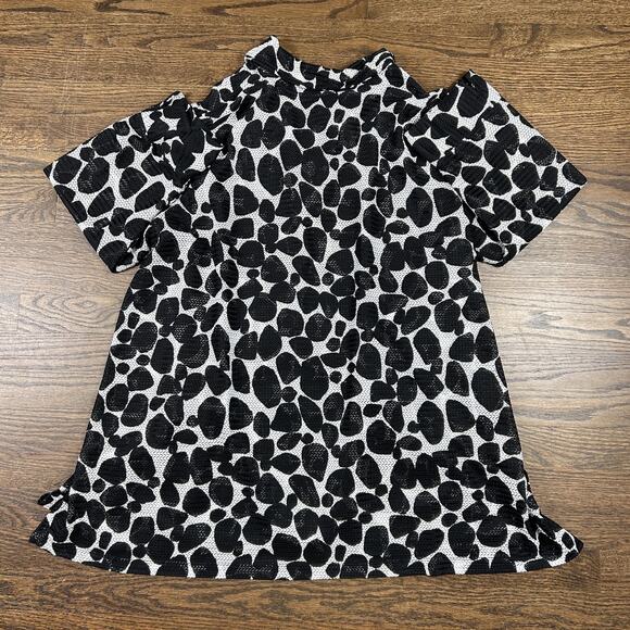 Ali Miles Jacket Womens Large Black White Textured Button Up Drawstring Pockets - Picture 10 of 11